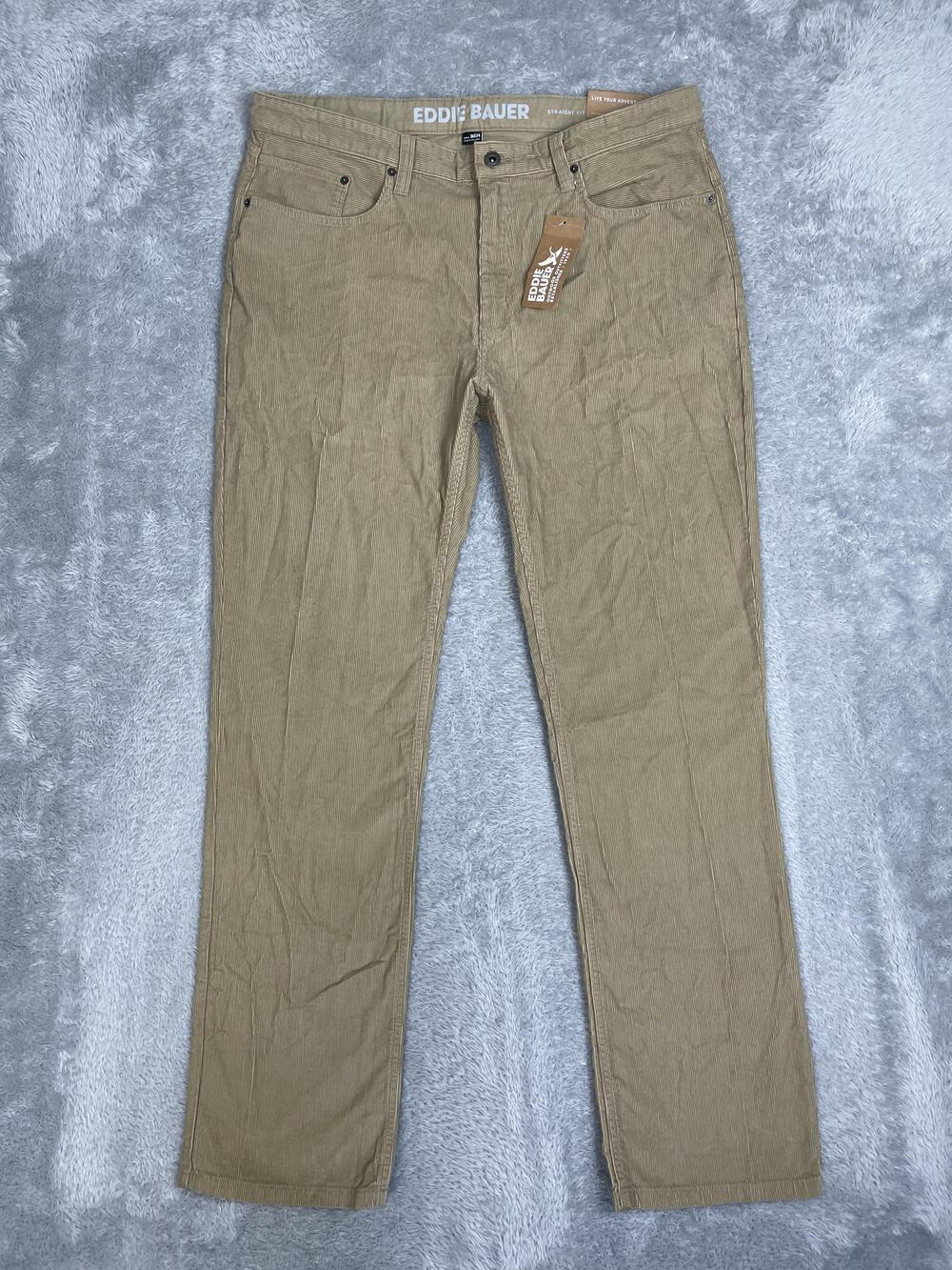 Eddie Bauer Corduroy 5 Pocket Pants Mens 36x34 Brown Classic Straight Leg